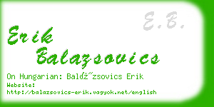 erik balazsovics business card